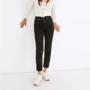 Madewell Classic Straight Jeans in Lunar Wash Black Size 28